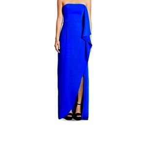 Halston Heritage Cobalt Blue Strapless Dress